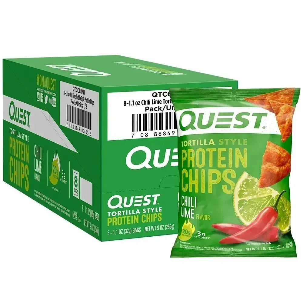 Quest Nutrition Nacho Cheese Tortilla Style Protein Chips, 18g Protein, 4g Net Carbs, Low Carb, Gluten Free, Fitness Snack, 1.1 oz (Pack of 12)